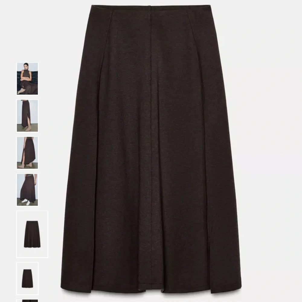 ZARA ASYMMETRIC MIDI SKIRT Elegant Brown Women's LEG OPEN SPLIT AWESOME SZ SMALL - Picture 4 of 7